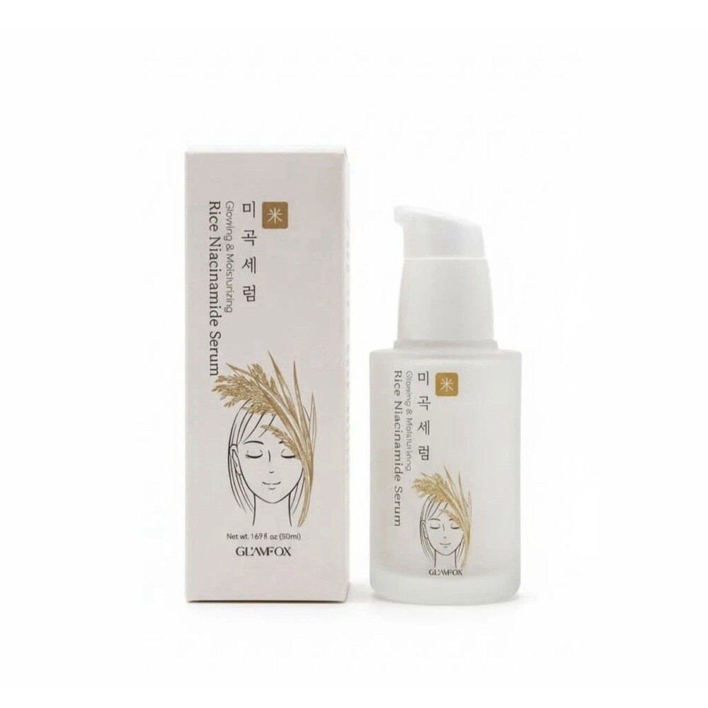 GLAMFOX KOREAN BEAUTY Rice Niacinamide Serum Glowing & Moisturizing 1.69 Oz. New